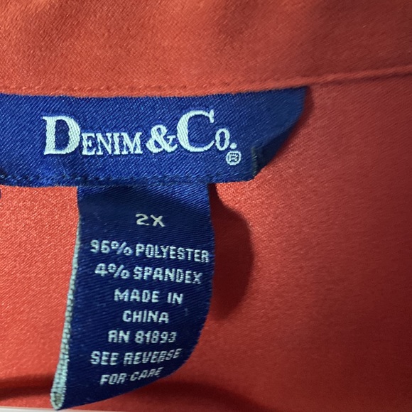 Denim & Co. Suede Button Down Shacket Burnt Orange Plus Size 2x Shirt Jacket - Picture 2 of 8